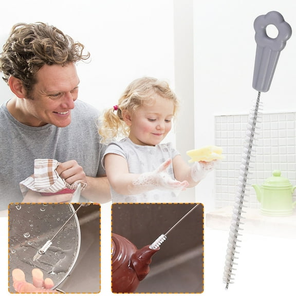 Cleaning Brush Bottle Brush, Soft Bristle Multifunctional Straw and Tube Cleaner for Narrow Containers, Gentle Scrubber for Spouts and Small Gaps, Topliu