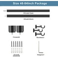 thumbnail image 5 of 1 1/8 Inch Diameter Curtain Rods, 48-84” Telescoping Large Single Window Drapery Rod Heavy Duty With Adjustable Modern Brackets, Matte Black, 5 of 11