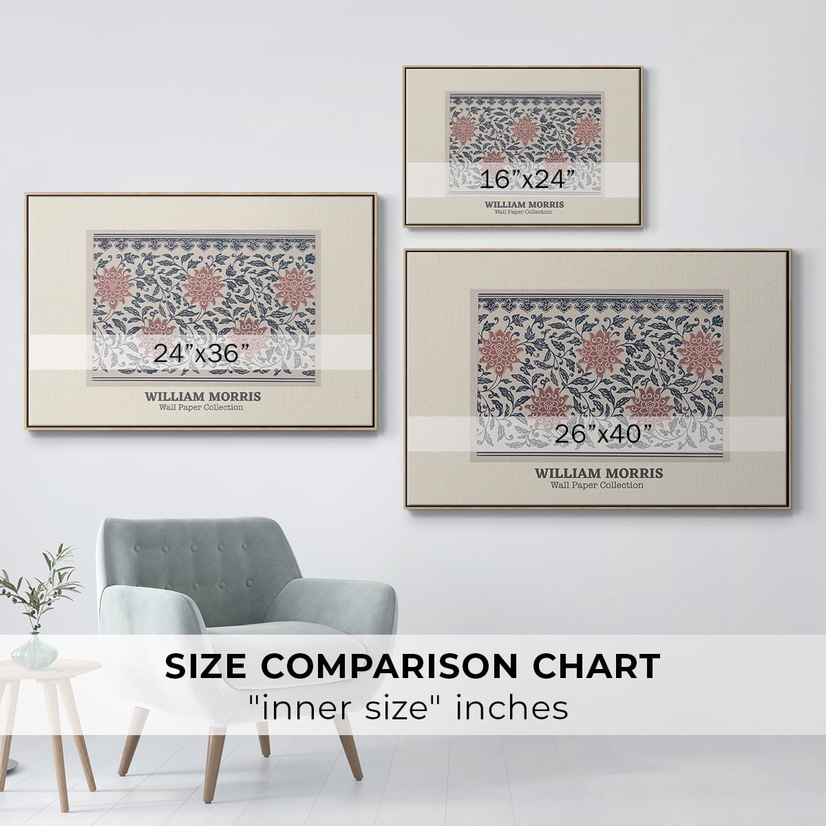 Vintage Abstract Print-XLIV Framed in Natural Wood Wood Gallery Wrapped Canvas 17 in. x 25 in.