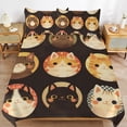 thumbnail image 6 of 3 Pcs Soft Bedding Set, Includes 1 Duvet Cover with Zipper And 2 Pillow,Shams Cartoon Cute Cat King(102"×90"), 6 of 8