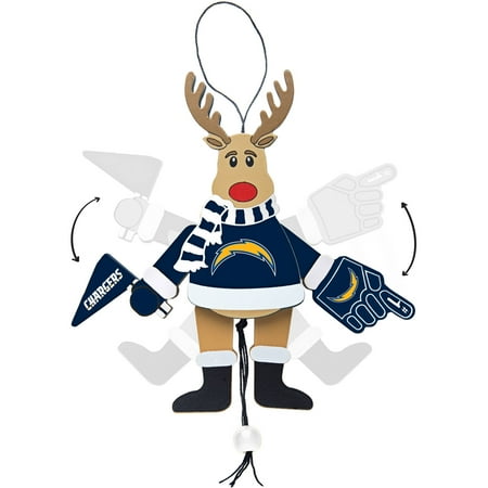 - Topperscot by Boelter Brands NFL Wooden Cheering Reindeer Ornament, San Diego Chargers