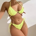 thumbnail image 2 of XIYON Bikini Sets For Women Solid Color Swimsuit Ladies Shorts Halter Two Piece Swimwears Tankinis Set Summer Beach Vacation Bathing Suits, 2 of 7