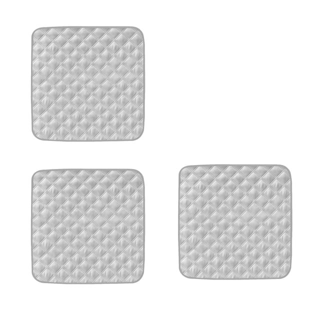 3Pcs Gray Waterproof Bed Pad, Reusable Sheet Protector and Incontinence Pad for