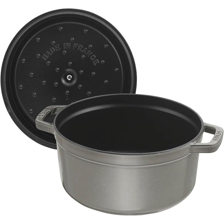 Staub 14cm Cast Iron Round Cocotte Pot, Graphite Grey