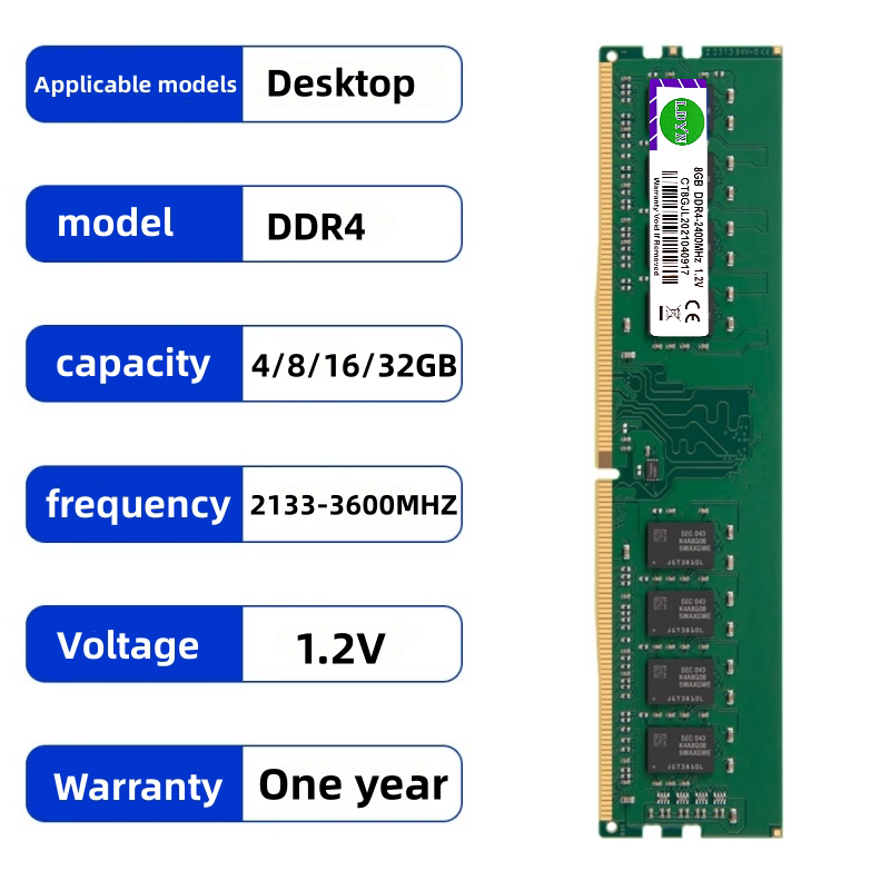 DDR4 4GB 8GB 16GB 32GB 2133MHz 2400MHz 2666MHz 3200MHz Desktop