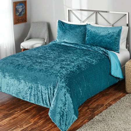 Mainstays Crushed Velvet Comforter Bedding Mini Sets Walmart Com