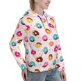thumbnail image 6 of Kdxio Donut Print Womens Oversized Hoodies Sweatshirts Hooded Pullover Tops Sweaters Casual-Large, 6 of 7