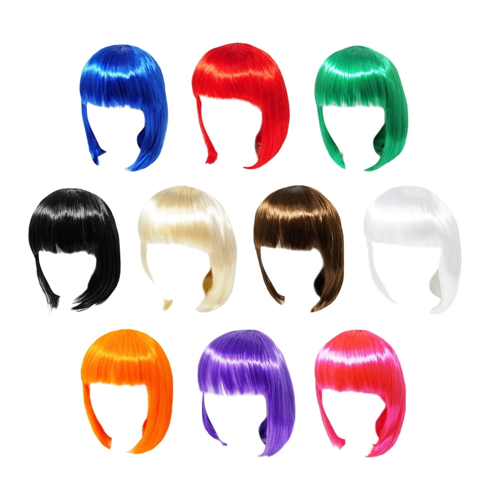 SeasonsTrading 12” Short Pink Bob Wig - Women Cosplay Costume Party