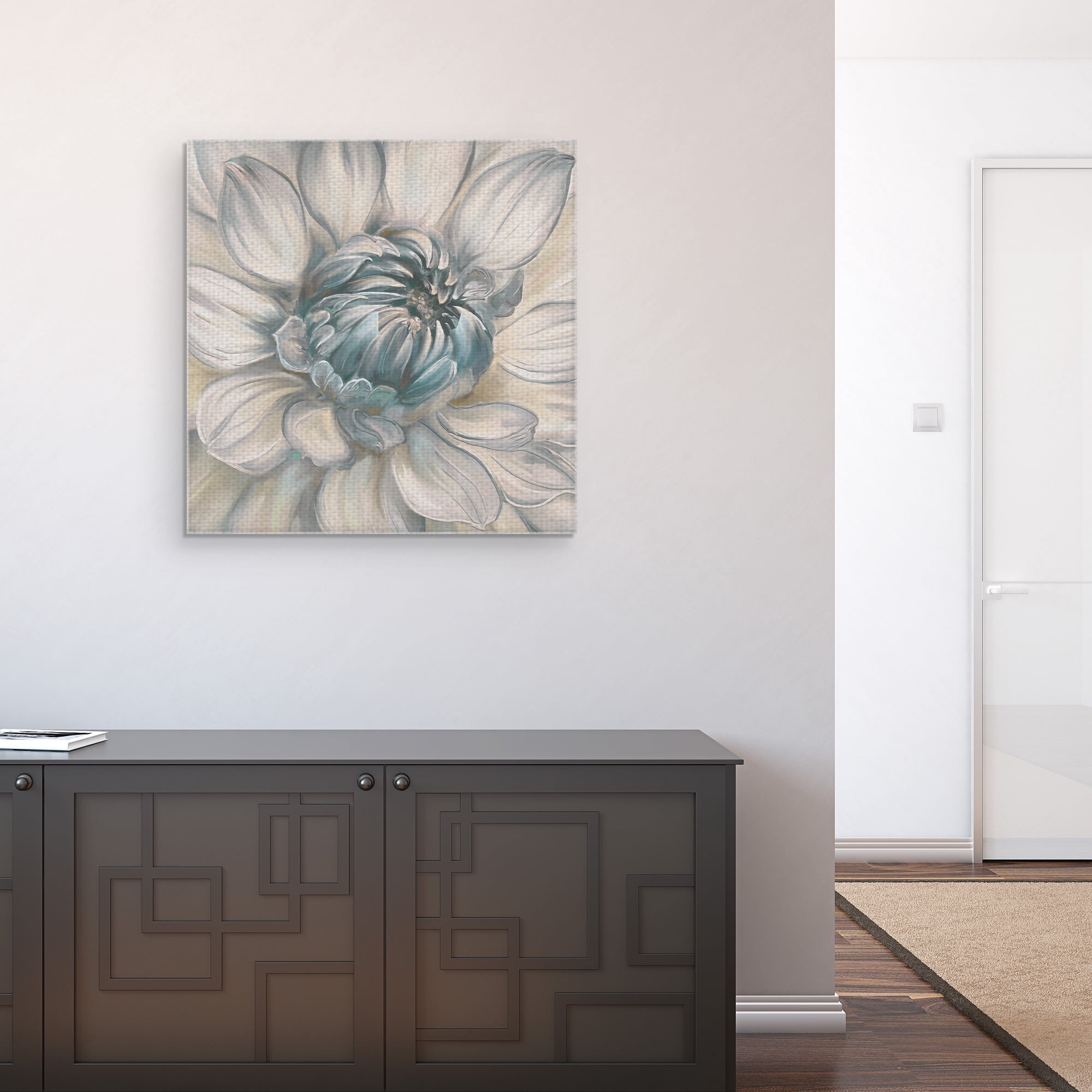 Masterpiece Art Gallery Daytime Dahlia Blue II By Studio Arts Canvas Art Print 24" x 24"
