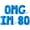 Blue, variant on Letter Balloons - OMG IM 80 16" Inch Alphabet Letters Foil Mylar Balloon 80th Birthday Party Banner (White)