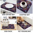 thumbnail image 2 of 2 Pack Washable Rubber Bohemian Vintage Floral Dish Drying Mats for Kitchen Counter Home Large Coffee Bar Pad Accessories and Decor for Utensils Stemware (2pcs 19.5''x12''), 2 of 3