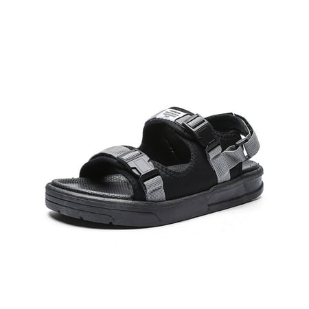 

Ritualay Mens Beach Shoe Summer Sport Sandal Open Toe Sandals Buckle Non-slip Casual Shoes Walking Outdoor Breathable Black Gray 5