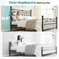 thumbnail image 4 of EnHomee Queen Size Metal Platform Bed Frame Metal Bed Frame Queen with Headboard & Footboard Bed Frame with LED Lights & Storage,Noise Free,Black, 4 of 9