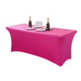 thumbnail image 4 of ¡Liquidación de manteles! Mantel Leott de 1,8 m, ajustable, rectangular, fucsia, elástico, de licra, para decoración de bodas, fiestas y ferias comerciales. 1 mantel elástico de poliéster, color rosa, 4 of 4