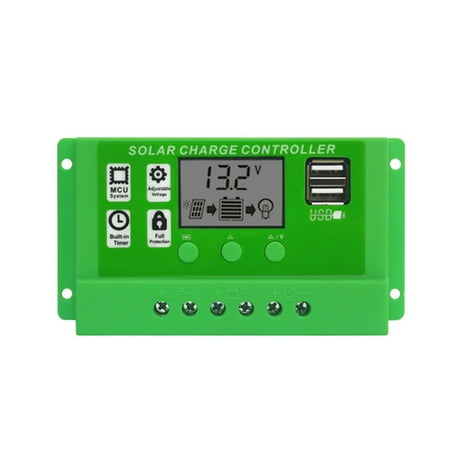 rudenlos Solar Charge Controller 12V 24V LCD Solar Panel Battery ...