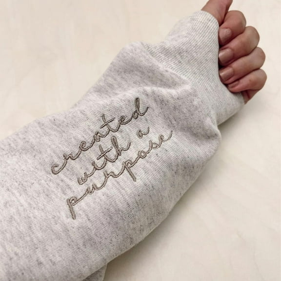 Created Christian Embroidered Sweatshirt