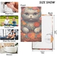 thumbnail image 6 of Dreamtimes Towels Set of 2 Cat in Flowers Print for Bathroom Kitchen Travel 16×28 inch, Cotton Bath Towels Lightweight Quickdry for Bathroom Ktichen Travel SPA Gym, 6 of 7