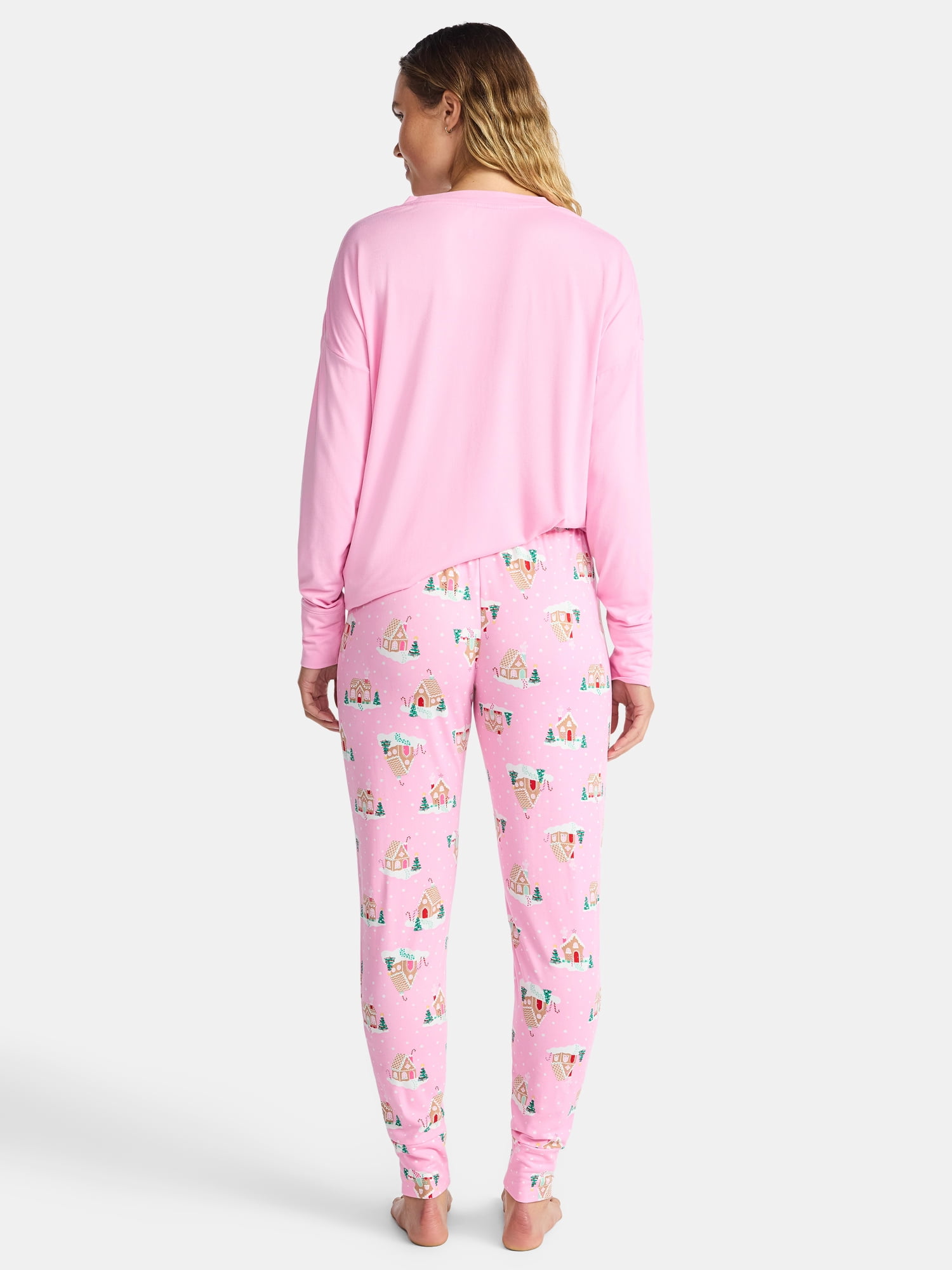 Jaclyn Women's and Women's Plus Holiday Graphic Sleep Tee and Jogger Pants Pajama Set, 2-Piece, Sizes XS-3X