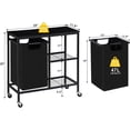 thumbnail image 3 of Oumilen Rolling Laundry Hamper with Storage Shelves, Black, 3 of 7