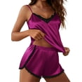 thumbnail image 3 of Ekouaer Pajama Sets For Women 2 Piece Silk Lingerie Sleepwear Satin Cami Pj Shorts Set Soft Nightwear, 3 of 5