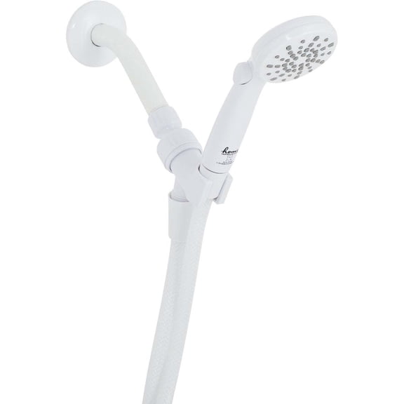Home Impressions 2-Spray 1.8 GPM Handheld Shower Head, White 713702WH — Wall-Mount, Standard ½" Shower-Arm Connection