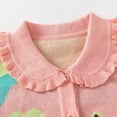 thumbnail image 6 of Godderr Kids Toddler Girls Knitted Sweater Outwear Baby Winter Warm Cardigan Jacket Coat Newborn Cartoon Printing Lapel Buttons Knitted Sweater Top for 12M-6T, 6 of 7