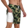 thumbnail image 2 of Kdxio Black Dinosaur Print Men'S Swim Trunks With Compression Liner 7 Inch Inseam Quick Dry Swim Shorts, 2 of 7