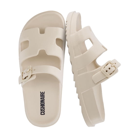 Cushionaire Orbit Kids Sandals Lightweight Waterproof EVA Slides with Adjustable Buckle Everyday Casual Comfort Girls Sandals