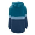 thumbnail image 3 of IROINNID Women's Long Sleeve Sweatshirt Turtleneck Mid-Length Color Block Casual Patchwork Drawstring Tops Sweatshirt, Navy, 3 of 6
