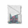 thumbnail image 2 of Hamsa Soft Flannel Fleece Throw Blanket, Hamsa Hand Motif Bohemian Female for Misfortune Print Evil Eye and Lotus, Cozy Plush for Indoor and Outdoor Use, 60" x 80", Pink Blue, by Ambesonne, 2 of 6