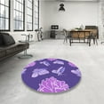 thumbnail image 3 of Ahgly Company Indoor Rectangle Patterned Purple Amethyst Purple Area Rugs, 7' x 10', 3 of 6