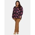 thumbnail image 2 of Terra & Sky Women's Plus Size Pintuck Blouse Top with Long-Sleeves, Sizes 0X-5X, 2 of 5