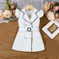 thumbnail image 6 of Miluxas Girl Bodycon Dresses,Business office Midi Cap Sleeve Button Pencil formal Outfits White 2-3Years, 6 of 7