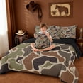 thumbnail image 4 of Erosebridal Green Camo Hunting 7 Pieces Bedding Comforter Set,Woodland Camouflage Full Bedding Set For Boys Kids,Reversible Black, 4 of 7