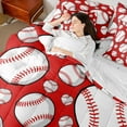 thumbnail image 4 of Castle Fairy Female Men Adults Baseball Game Twin Bedding Sets 7-Piece,Sport Theme Bedding Comforter Set Microfiber,Ball Gaming Breathable Sheet Sets,Luxury Bedroom Decor,Reversible, 4 of 8