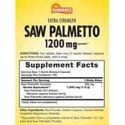 Saw Palmetto 1200mg | 100 Capsules | Non-GMO, Gluten Free Supplement | by Sundance