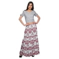 thumbnail image 1 of Moomaya Printed Rayon Cold Shoulder Crop Top And Skirt Ethnic Set For Women, 1 of 6