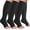 3 Pairs Black, variant on 3 Pairs Compression Socks for Women&Men, Open Toe Knee High Support Socks for Running Climbing Cycling Yoga Gift for Mom