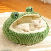 Bed Semi-Enclosed Cat Bed Small Adorable  Pet  For Dogs And Cats Comfortable Breathable Plush Cat Cave Indoor Warm Sleeping Beds