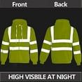 thumbnail image 5 of High Visibility workwear safety full zip hoodie reflective sweatshirt (Yellow,M), 5 of 5