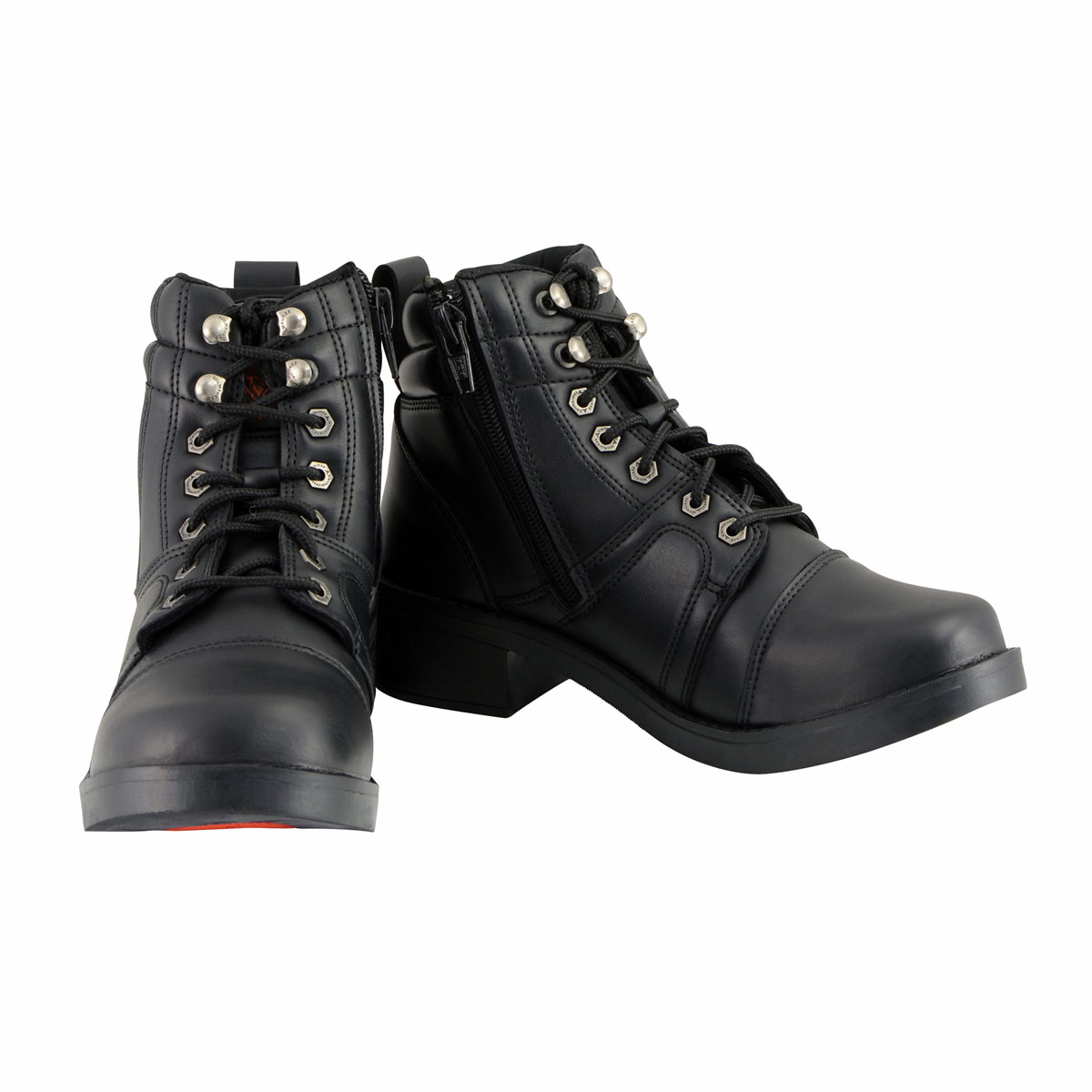 Milwaukee Leather MBK9255 Boys Black Lace-Up Boots with Side Zipper Entry 6 - image 2 of 9