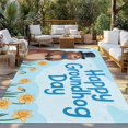 thumbnail image 2 of Happy Groundhog Day Outdoor Rug for Patio/Deck/Porch, Non-Slip Large Area Rug 5 x 7 Ft, Cartoon Cute Ground Hog Flowers Sky Blue Indoor Outdoor Rugs Washable Area Rugs, Camping Rug Carpet Runner, 2 of 8
