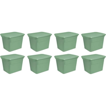 Plastic Storage Bins, 18 Gallon Tote Containers with Lids, Crisp Green