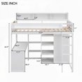 thumbnail image 6 of White Wood Twin Size Loft Bed Offering Multiple Storage Shelves & a Spacious Wardrobe, 6 of 15