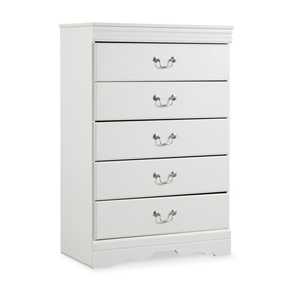 Bowery Hill Contemporary 5 Drawer Chest in White