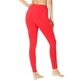 thumbnail image 2 of Womens High Waist Solid Cotton Yoga Pants Workout Leggings, 2 of 7