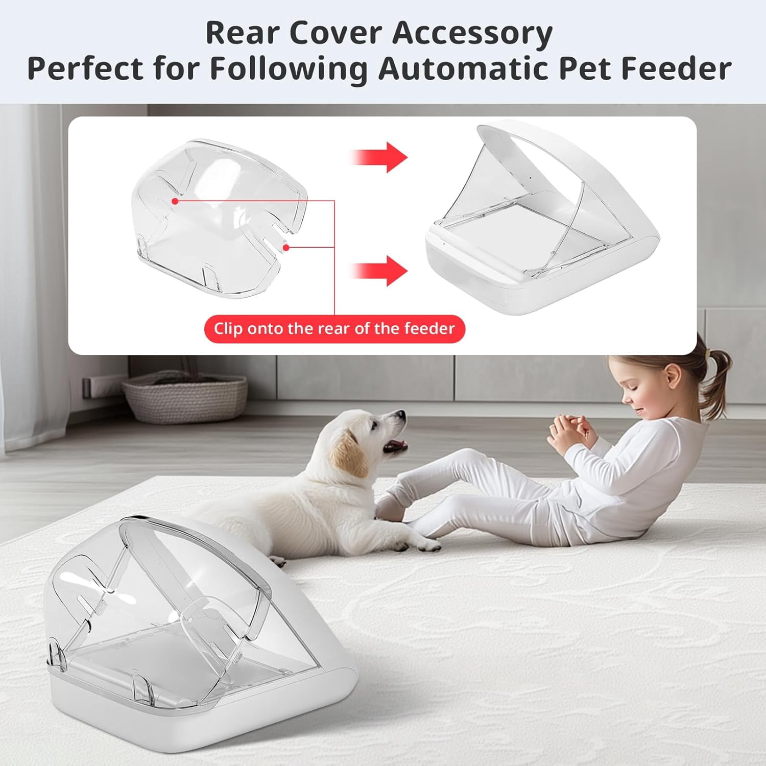 Front Cover for Automatic Microchip Cat Pet Feeder - Prevents Persistent Pet from Getting Food from The Front of The Feeder