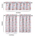 thumbnail image 6 of Kitchen Curtains 36 Inch Short - 3 Panel Set, Flamingo Tropical Bird Print, Rod Pocket Window Curtain, 100% Polyester for Hawaiian Summer Beach Decor, Easy Wash, 6 of 6