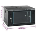 thumbnail image 3 of vidaXL 9U Wall Mounted Network Cabinet 19" IP20 20.9x15.7x17.7", 3 of 87
