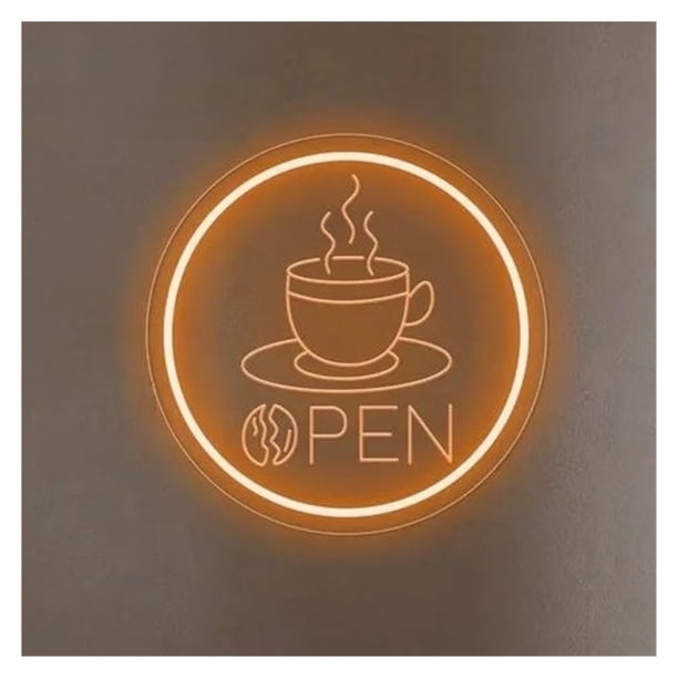 Letrero De Neón De Café Con Grabado 3D Y Luz Regulable Por USB Para Cafetería, Tienda, Bar De Té, Decoración De Cocina,38x38cm